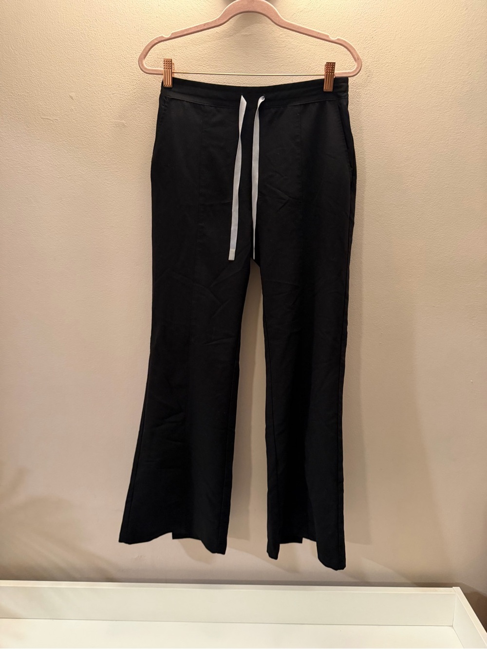 FIGS Black FIONx Flare Leg Scrub Pants with Split Hem